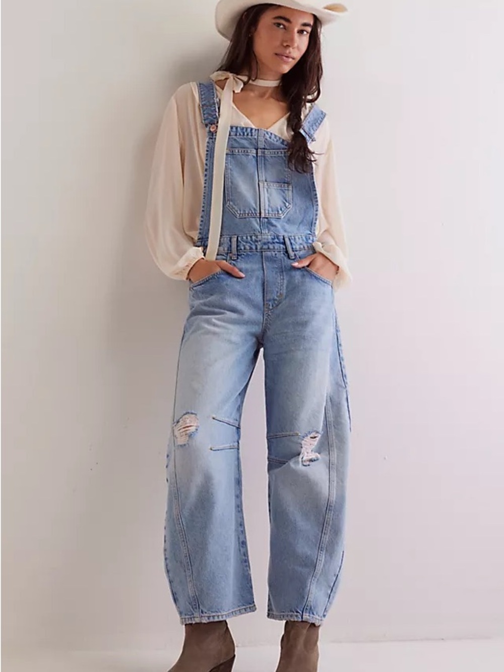 Free people We The Free Good Luck Barrel Overalls